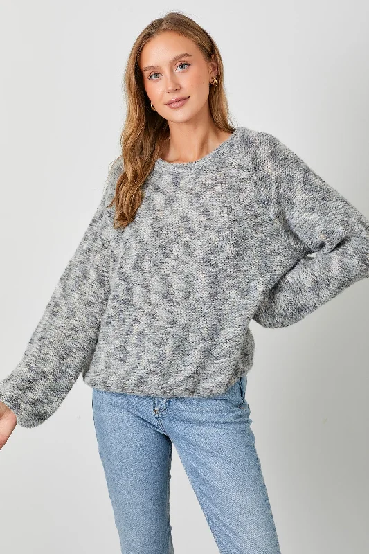 Grey Multi-Colored Sweater Casual Chic