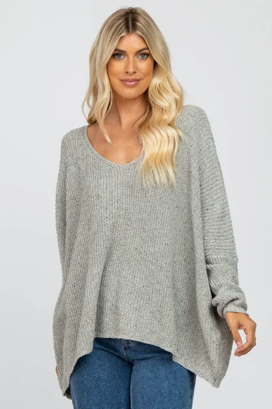 Grey Speckled Oversized Sweater Big Savings