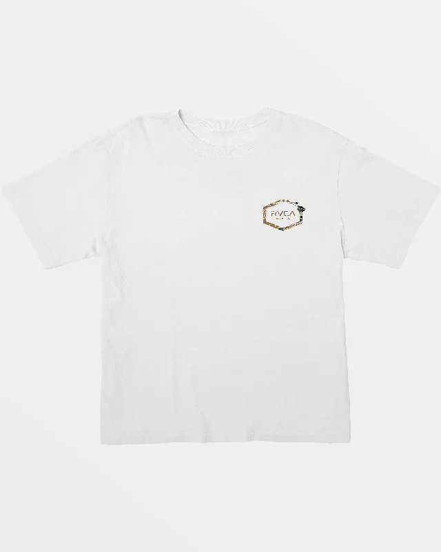 Hawaii Hex Cropped Tee - White Feminine Flow