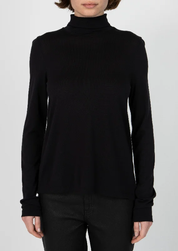 Heavy Modal Jersey Long Sleeve Turtleneck Top Season Offer