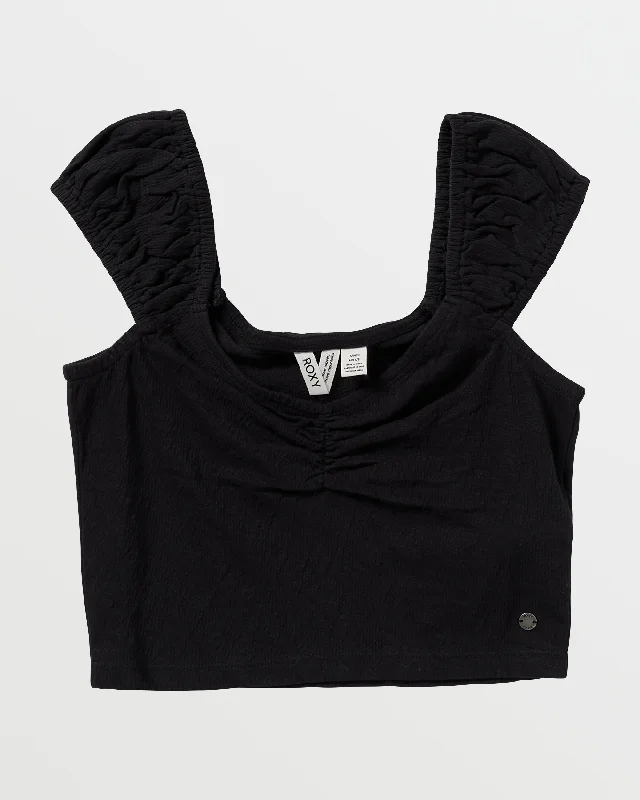 Hibiscus Honey Crop Top - Anthracite Versatile Style Wardrobe