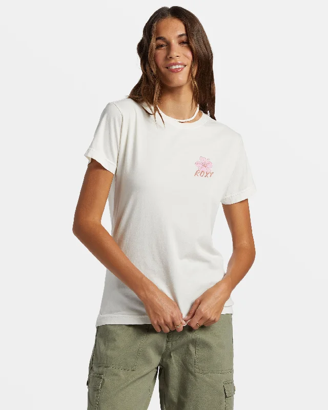 Hibiscus Paradise Boyfriend T-Shirt - Egret Budget Friendly