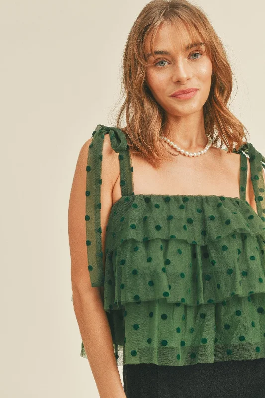 Hunter Green Tiered Ruffle Layer Top Lighten Up With Nordic Styles