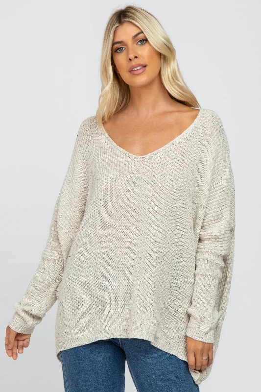 Ivory Speckled Oversized Sweater Exclusive Deals Online