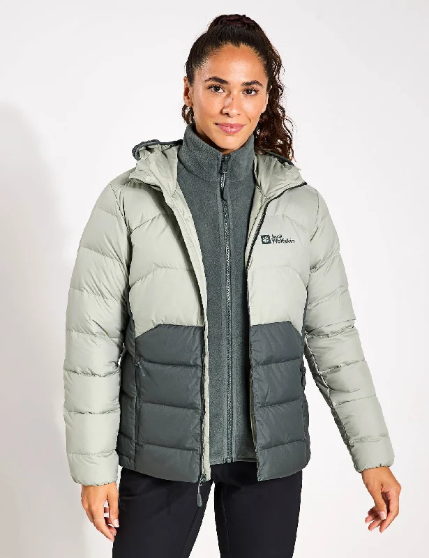 Ather Down Hooded Jacket - Slate Green Stylish Savings