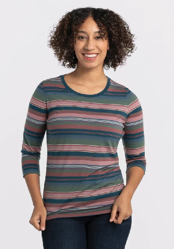 Jenny 3/4 Sleeve Crew Neck - Adirondack 2.0 Stripe Fashion Essentials