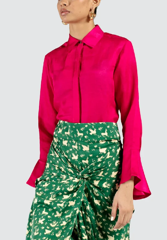 Jodhpur Linen Shirt With Draped Cuff | Pink Quality Driven Apparel