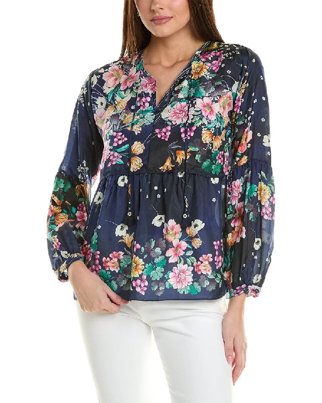 Johnny Was Bursting Echo Silk Blouse Fashion Essentials