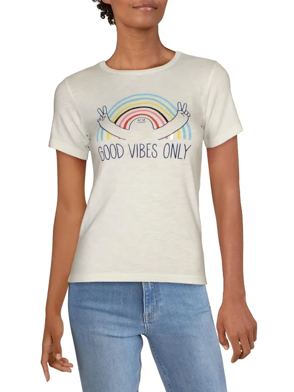 Juniors Good Vibes Only Womens Graphic Short Sleeve T-Shirt Gift Ideas