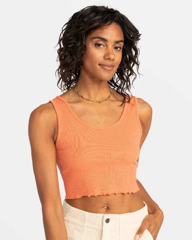 Keep It Wavy Ribbed Tank Top - Apricot Brandy Unleash Your Style