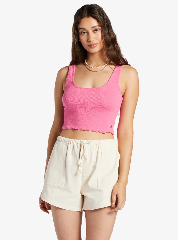 Keep It Wavy Tank Top - Shocking Pink Fashion Sale