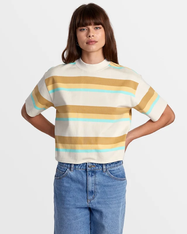 Kinney Mock Neck Tee - Latte Save Big