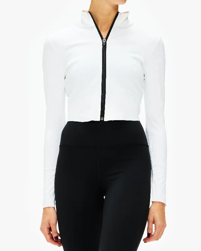 Lanston Train Cropped Zip Up Timeless Elegance Redefined