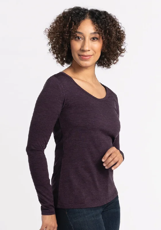 Layla V Neck Top - Deep Plum Trendy Clothing Sale