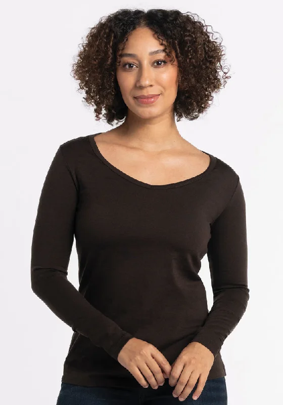 Layla V Neck Top - French Roast Style Without Limits