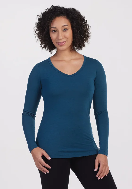 Layla V Neck Top - Real Teal Eco Friendly Fashion Sale