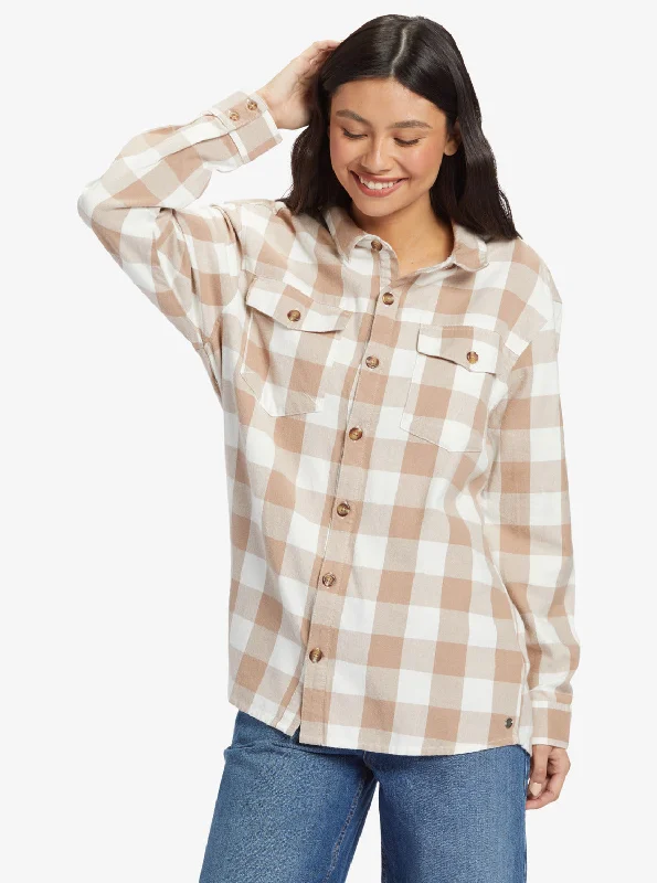 Let It Go Long Sleeve Flannel Shirt - Wild And Free Check Stylish Statements