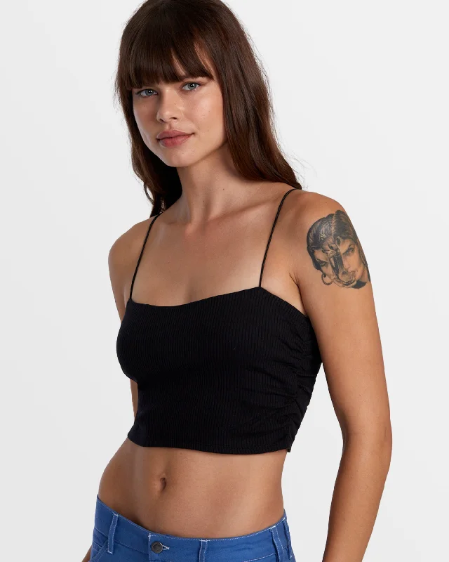 Lexi Wide Rib Fitted Tank Top - Rvca Black Discover Now