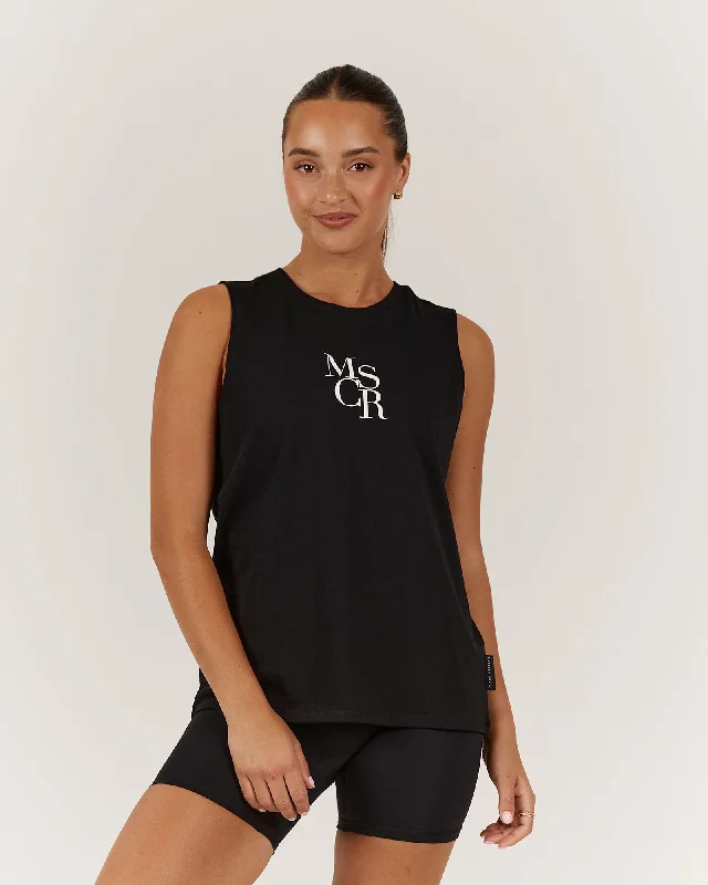 LOOSE TANK MSCR - BLACK Trendy Fashion for Women