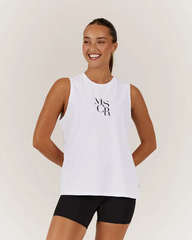 LOOSE TANK MSCR - WHITE Casual Chic Clothing