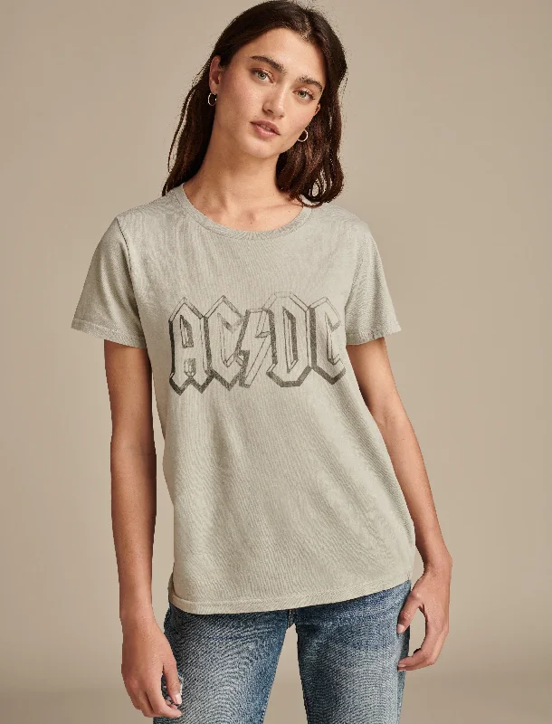 Lucky Brand Women's Acdc Crew Tee Bold Fashion