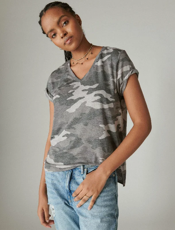 Lucky Brand Women's Classic V-Neck Mid Season Sale