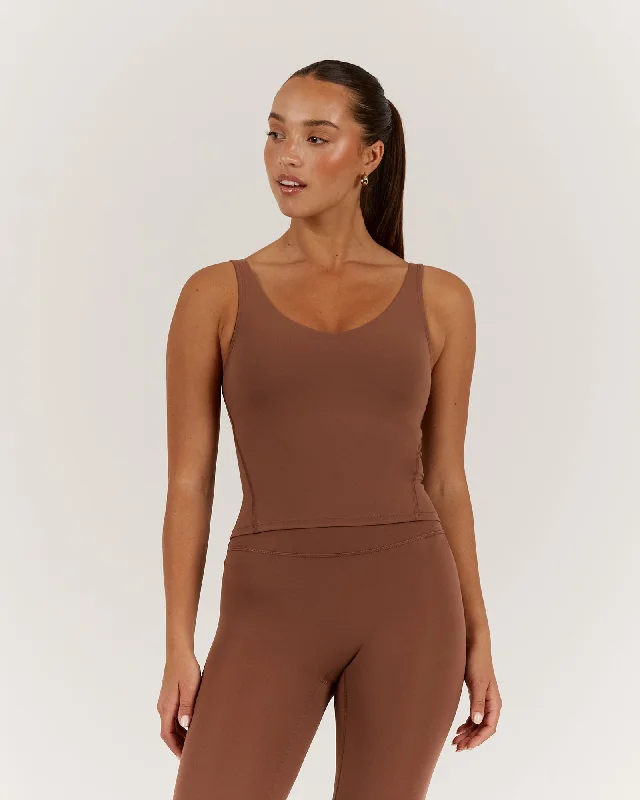 LUXE BROOKE LONGLINE TOP - TOFFEE Fashion Forward Style