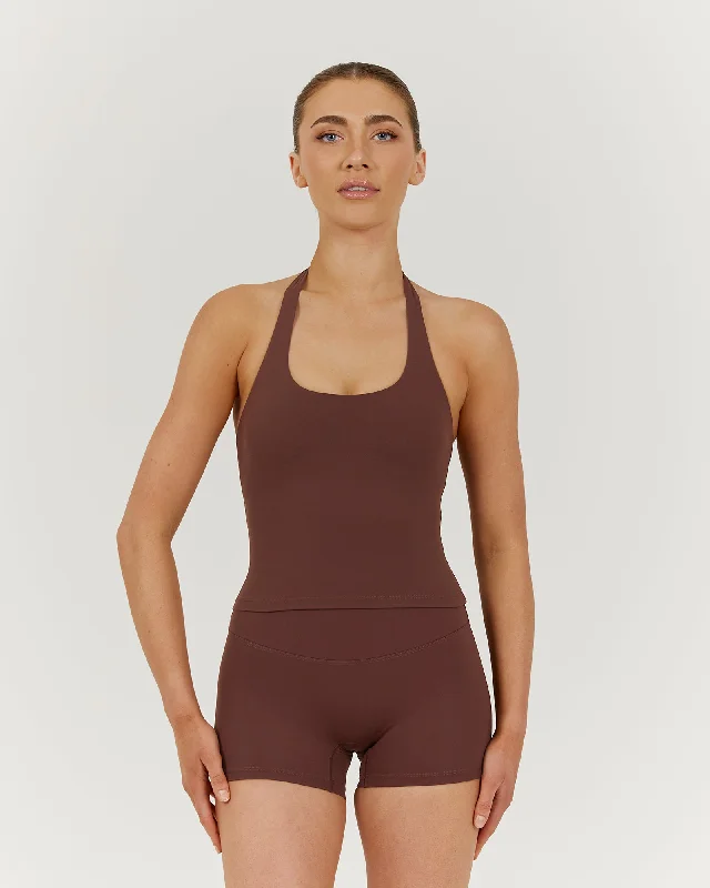 LUXE HALLY TOP - COCOA Evening Elegance