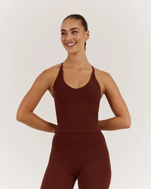 LUXE KELSEY TOP - CHOCOLATE Premium Quality Garments