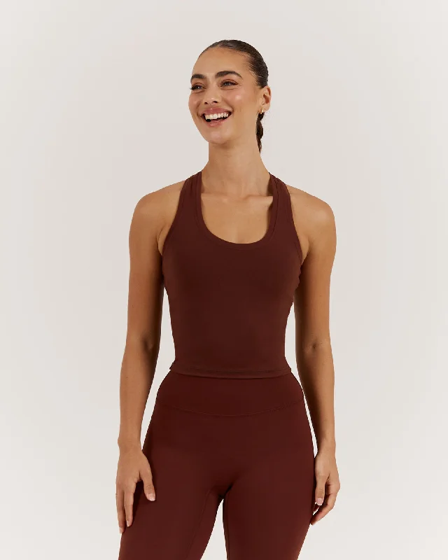 LUXE MIDRIFF TANK - CHOCOLATE Trend Forward Threads