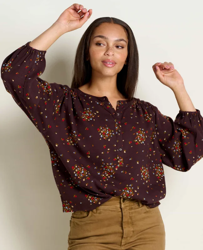 Manzana Long Sleeve Peasant Top All Season Basics Discount