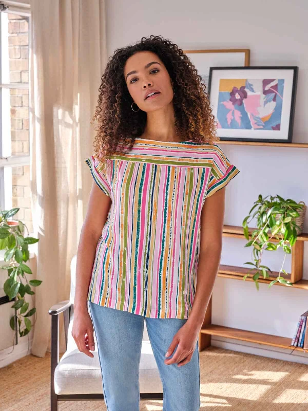 Melinoe Lenzing™ Ecovero™ Striped Top - Multi All Season Fashion Collection