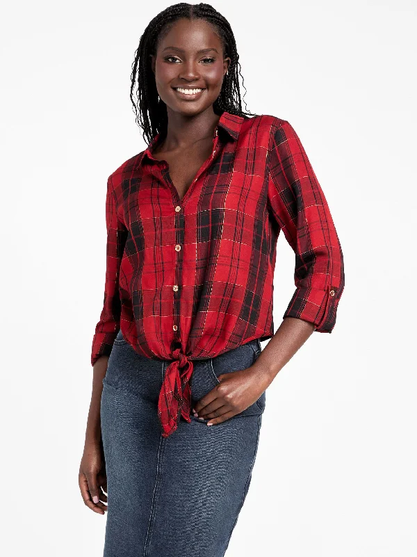 wishful night red plaid