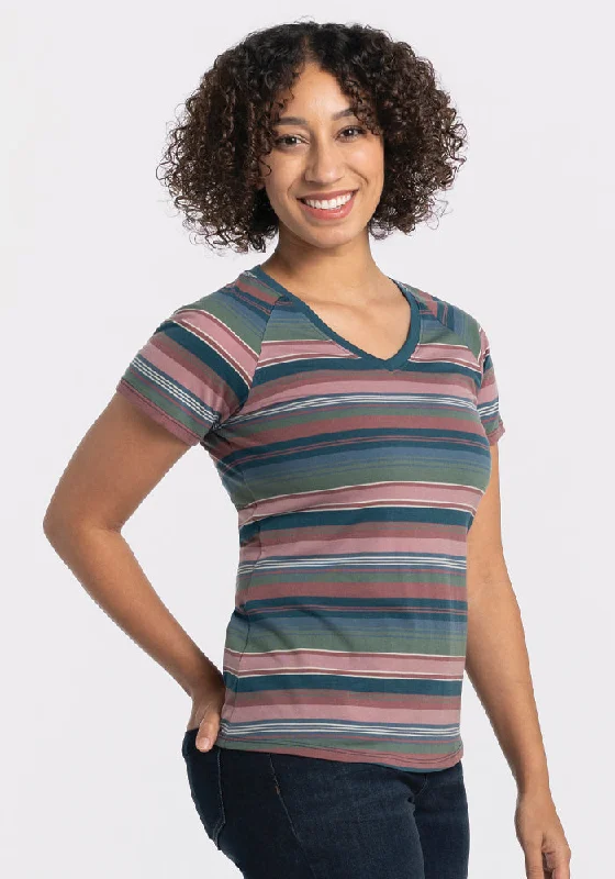 Mia V Neck - Adirondack 2.0 Stripe Cutting Edge Fashion