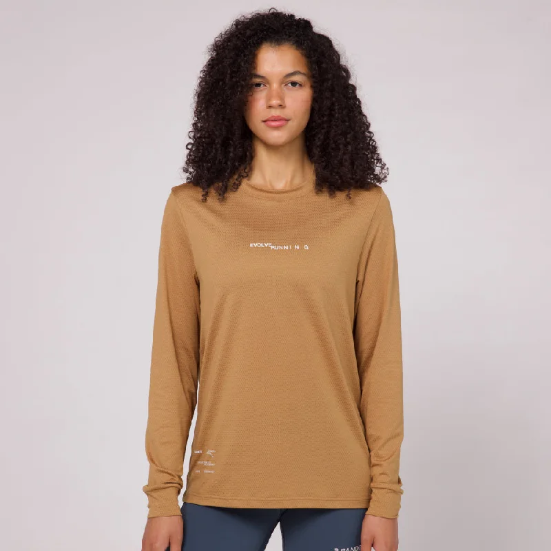 Micromesh™ "Evolve" Long Sleeve Tee - Unisex, Honey Essentials On Sale