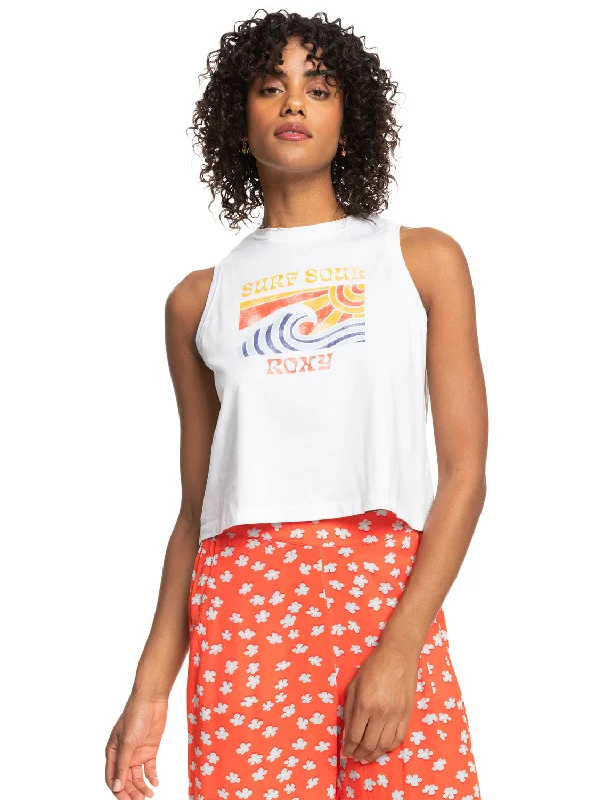 Moonlight Serenade Cropped Tank Top - Bright White Odd Size Clearance Sale