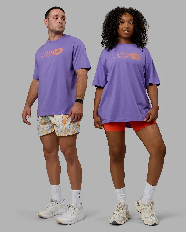 Unisex Motion FLXCotton Tee Oversize - Dahlia Purple-Vibrant Orange Stylish Looks