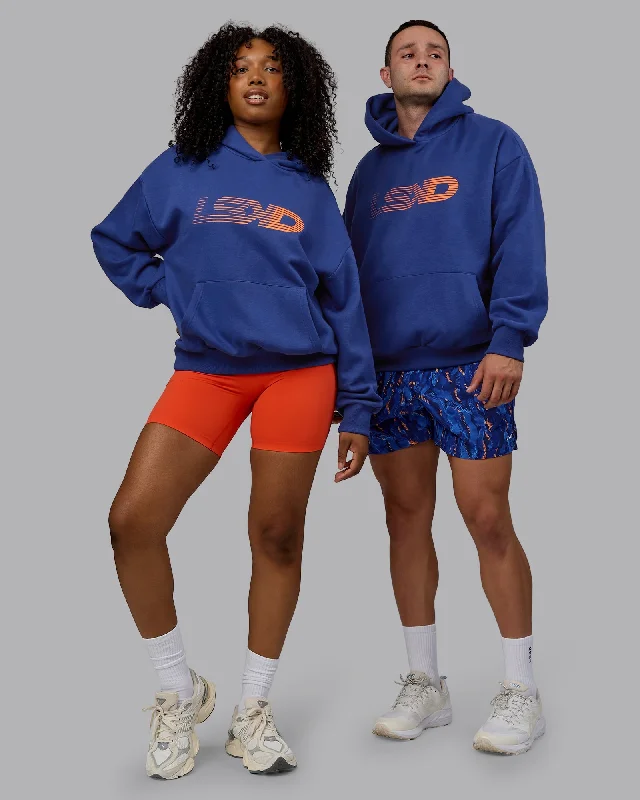 Unisex Motion Hoodie Oversize - Galactic Cobalt-Vibrant Orange Chic Everyday Wear