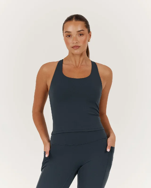 MOTION RACER BACK TOP - STORM New Styles Just In