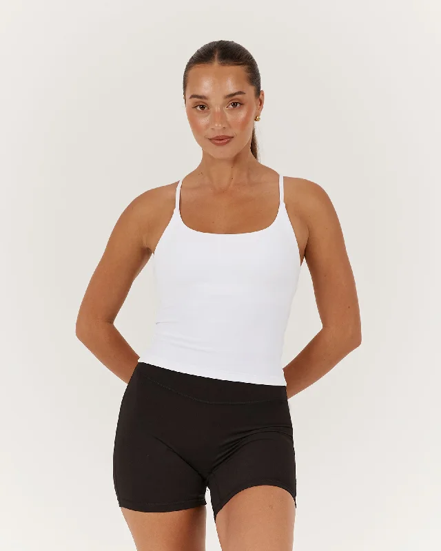 MOTION THIN STRAP TOP - WHITE Hot Brand Discounts