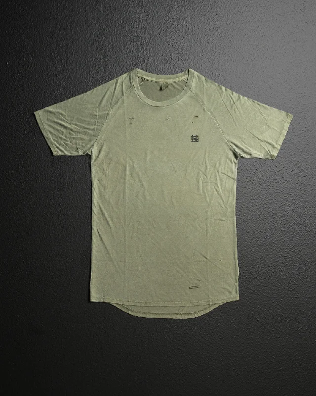 MOTO DISTRESSED TEE - OLIVE Everyday Basics