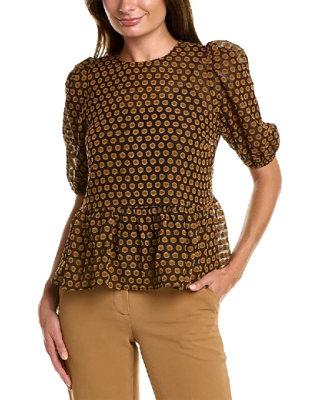 Nanette Nanette Lepore Clipped Dot Blouse Wardrobe Upgrade