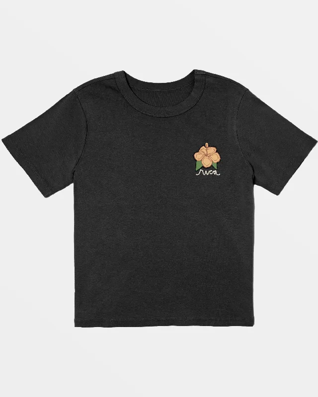 Oblow Hibiscus Tee - Washed Black Cottagecore Rustic Charm Style