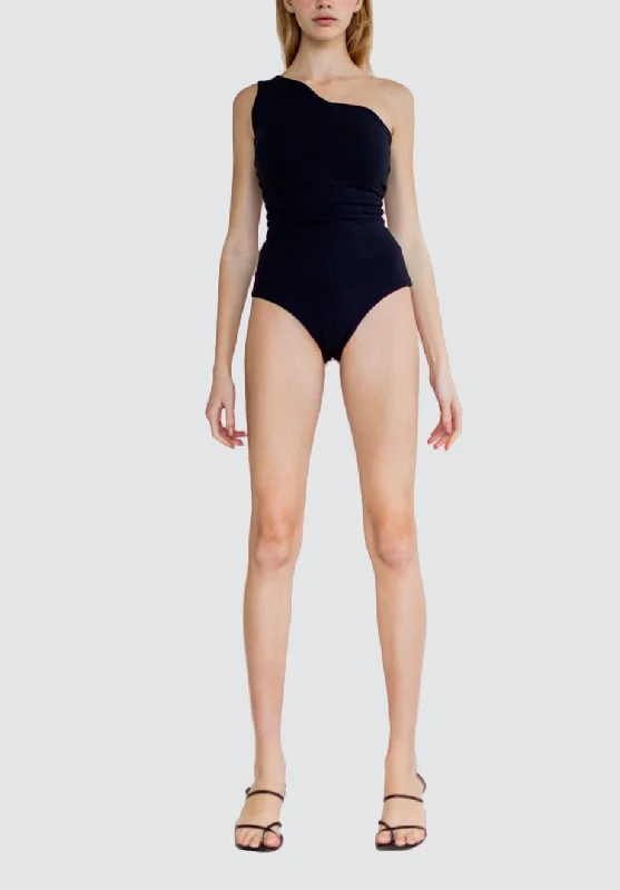 One Shoulder Bodysuit with a Wave Vintage Look