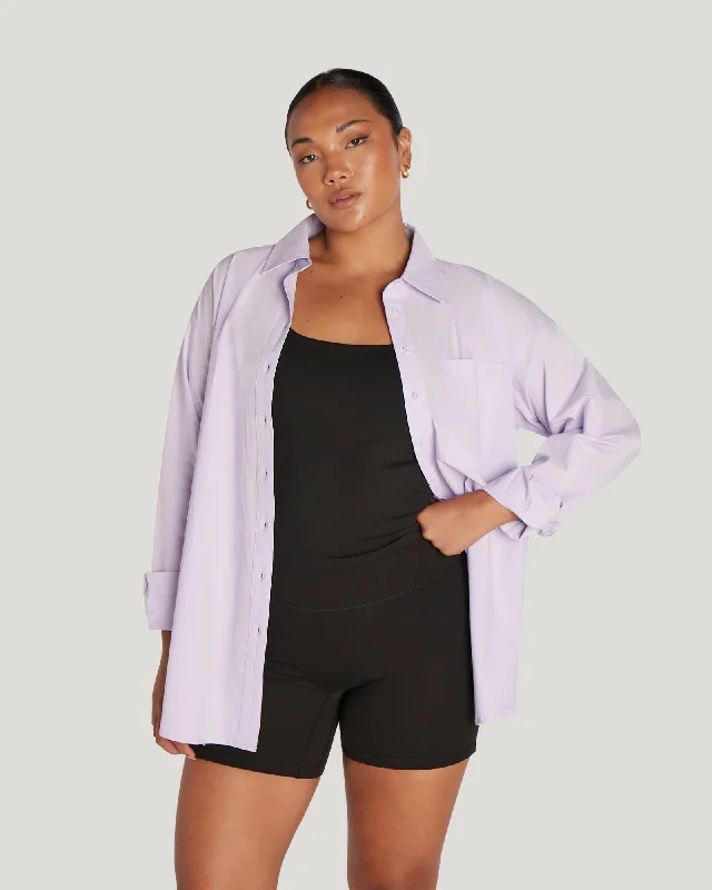 OVERSIZED BUTTON UP SHIRT - LIGHT LILAC Style Without Limits