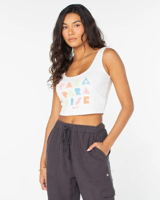 Para Paradise Cropped Tank Top - Bright White Style Upgrade