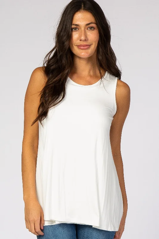 PinkBlush Ivory Overlay Nursing Tank Chic Urban Fashion Look