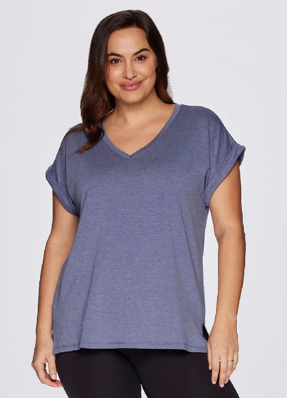 Plus Everyday V-Neck Tunic Trendy Attire For Her