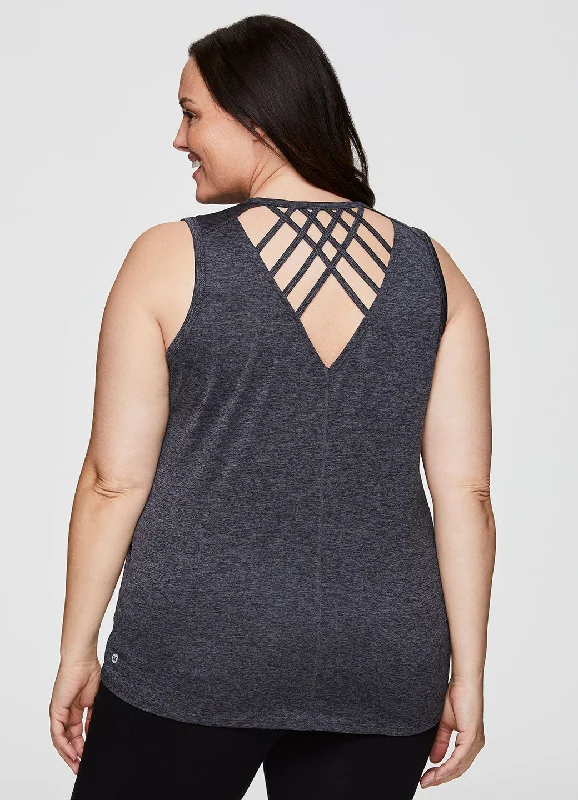 Plus Stratus Crewneck Lattice Back Tank Exquisite Craftsmanship