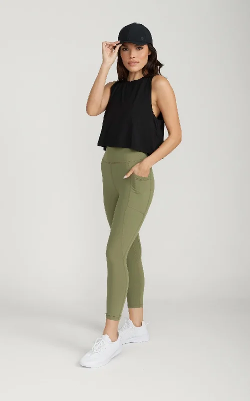 Bliss Legging 23" With Pockets in Capulet Olive Evening Elegance